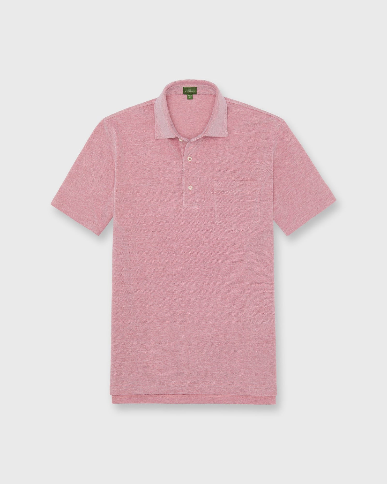 Short Sleeved Polo In Watermelon Oxford Pima Pique