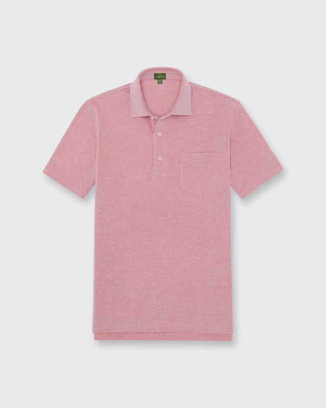 Short-Sleeved Polo in Watermelon Oxford Pima Pique