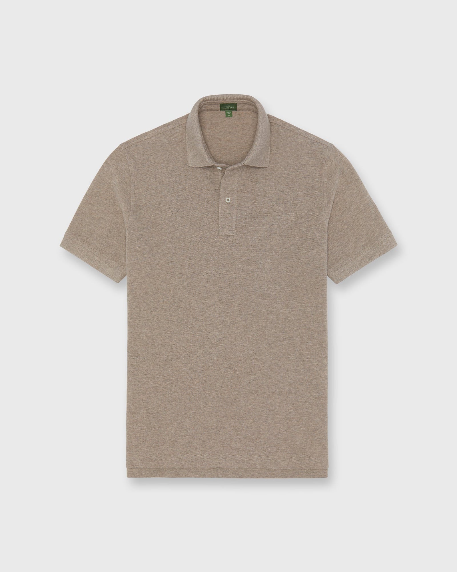 Court Polo In Heather Flax Pima Pique