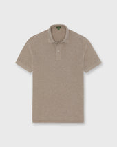 Court Polo In Heather Flax Pima Pique