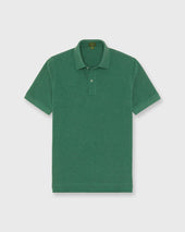 Court Polo In Heather Green Pima Pique