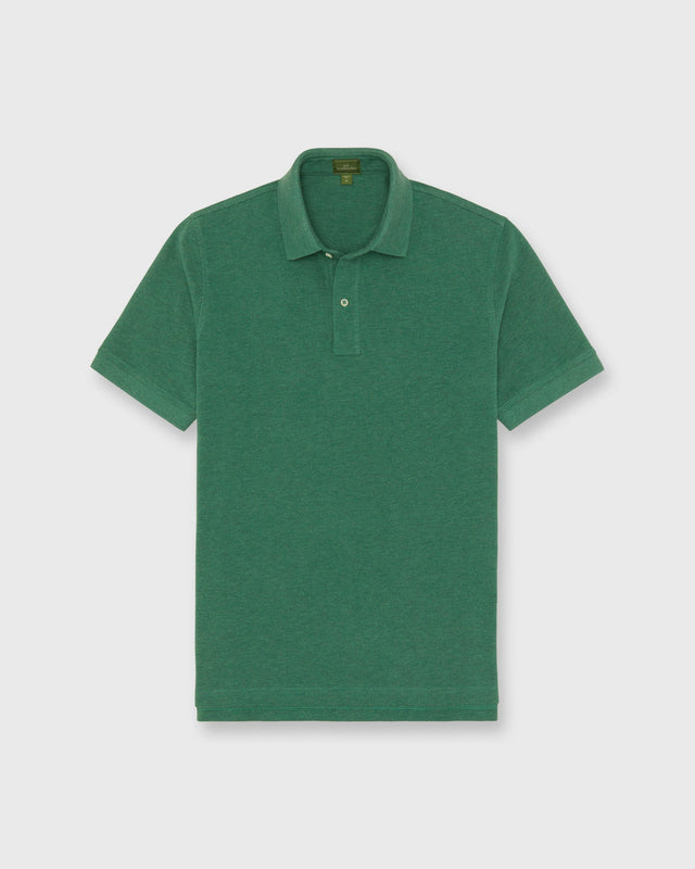 Court Polo In Heather Green Pima Pique