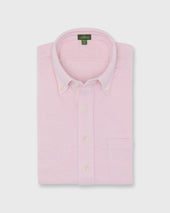 Knit Button Down Popover In Pink Oxford Pima Pique