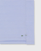 Short Sleeved Polo In Light White Stripe Pima Jersey