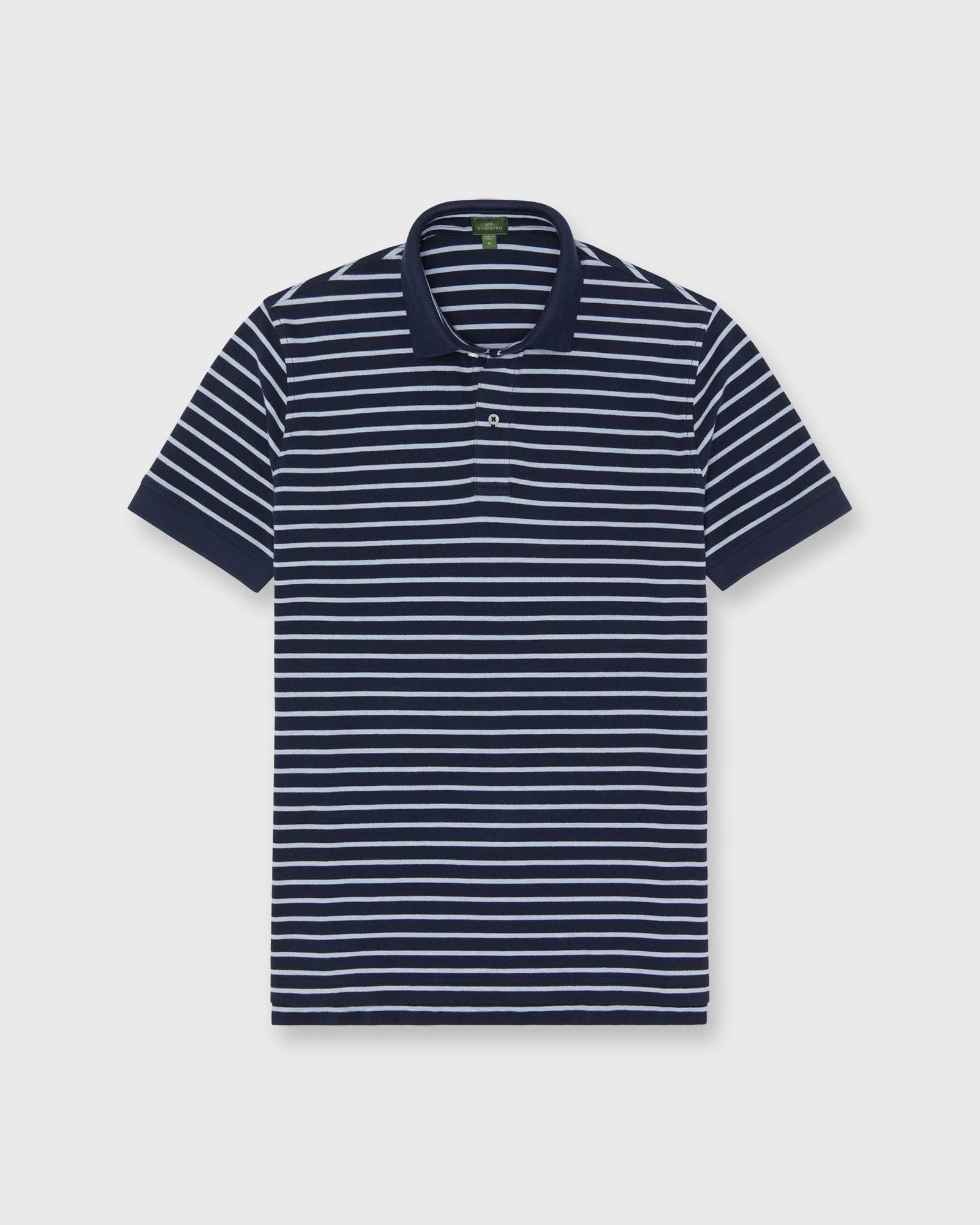 Court Polo In Heather Pale Stripe Pima Pique