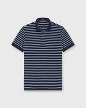 Court Polo In Heather Pale Stripe Pima Pique