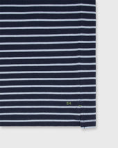 Court Polo In Heather Pale Stripe Pima Pique