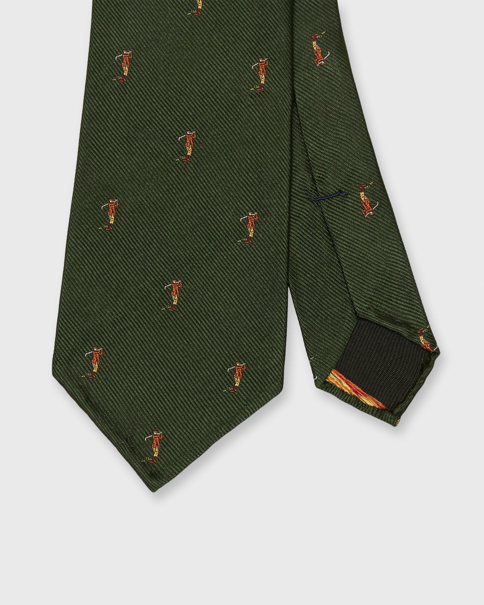 Silk Club Tie In Brown Golfer