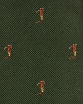 Silk Club Tie In Brown Golfer