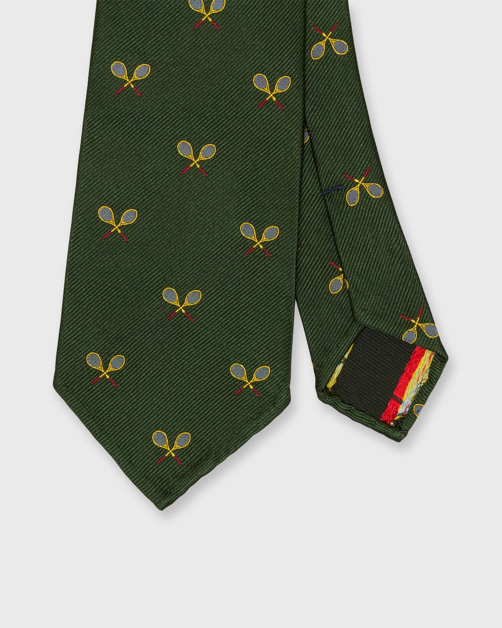 Silk Club Tie In Yellow Racket