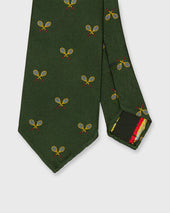 Silk Club Tie in Forest/Yellow Racket