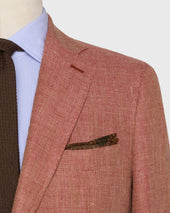 Kincaid No 3 Jacket In Persimmon Wheat Herringbone Linen