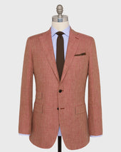 Kincaid No 3 Jacket In Persimmon Wheat Herringbone Linen