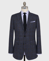 Virgil No 3 Jacket In Charcoal Mocha Plaid Hopsack