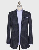 Virgil No 3 Jacket In Charcoal Mocha Plaid Hopsack
