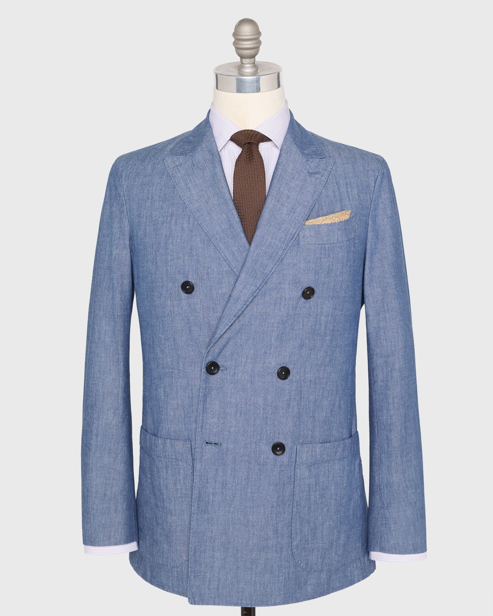 Virgil No 1 Double Breasted Jacket In Chambray