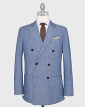 Virgil No. 1 Double-Breasted Jacket in Indigo Chambray