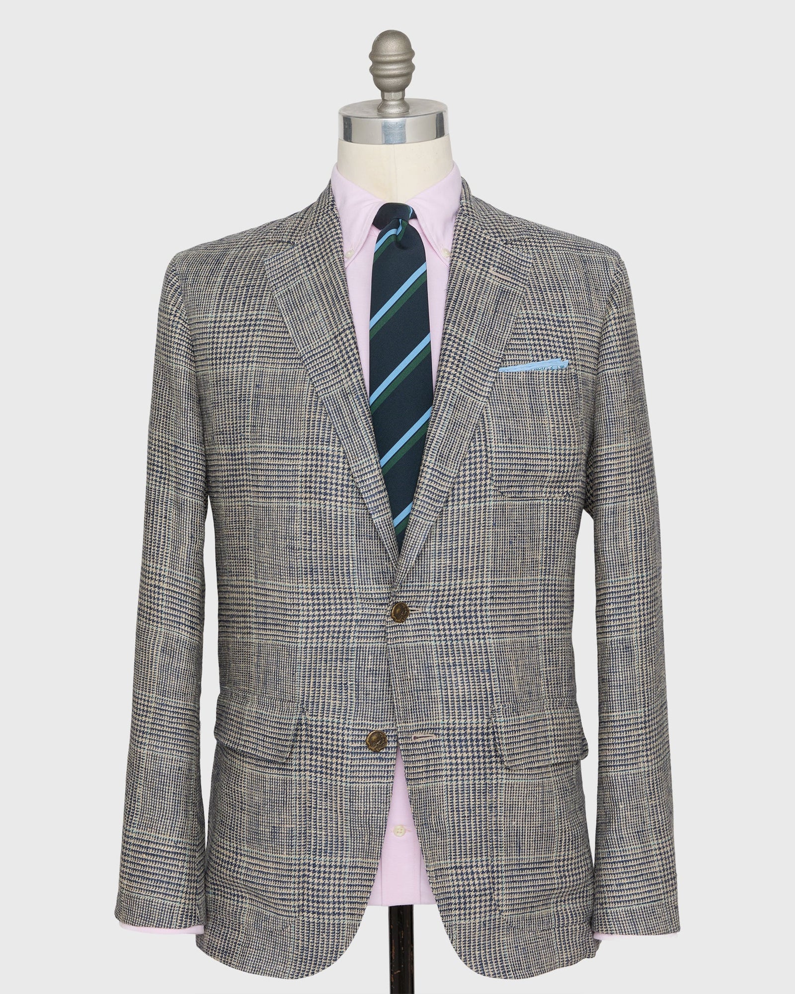 Ghost Blazer In Bone Seaglass Glen Plaid Hopsack