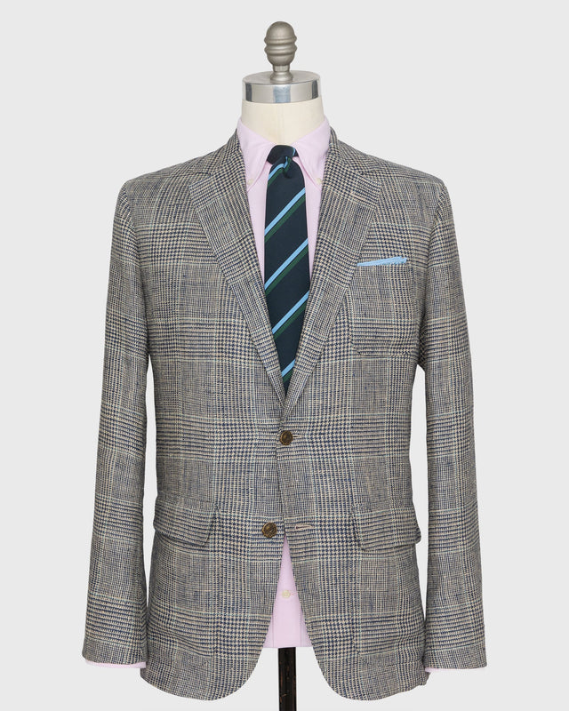 Ghost Blazer In Bone Seaglass Glen Plaid Hopsack