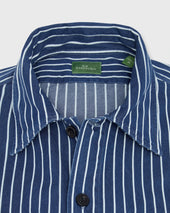 Luke Work Shirt In Bone Stripe Denim