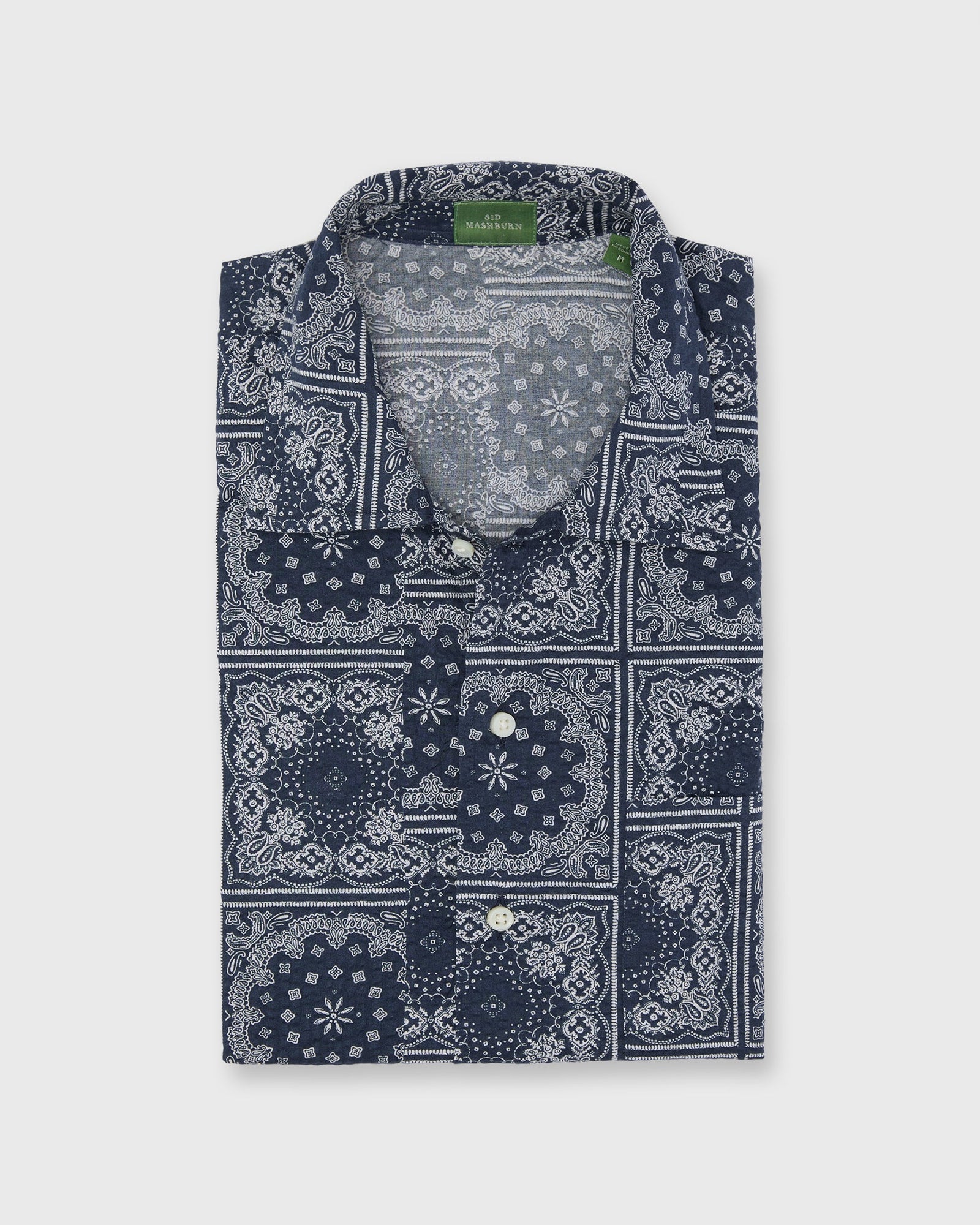 Ripley Shirt in Navy Paisley Seersucker