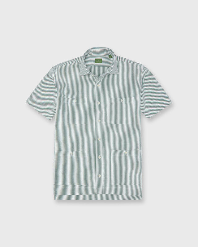Marquez Shirt In Green Seersucker