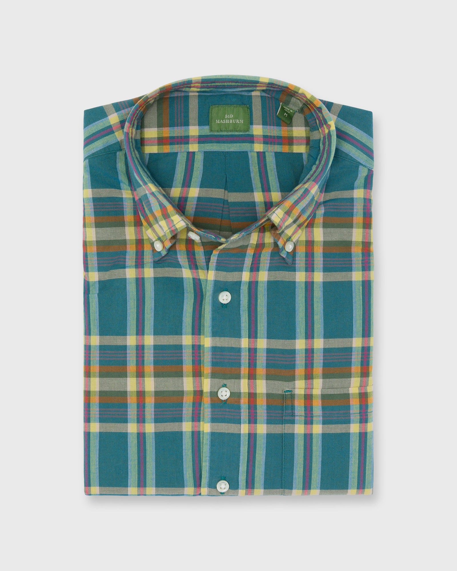 Button Down Sport Shirt In Bluegrass Berry Madras