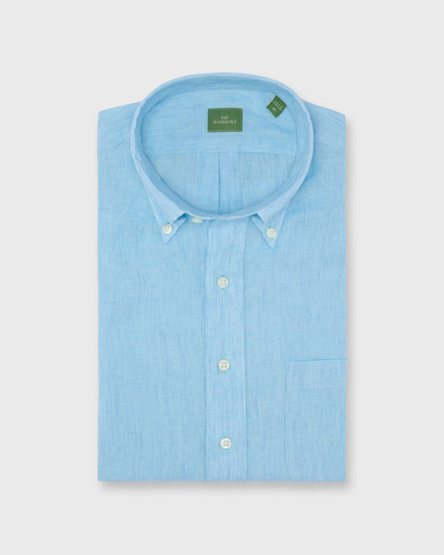 Button-Down Popover Sport Shirt in Seaglass Linen