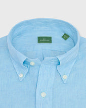 Button Down Popover Sport Shirt In Seaglass Linen