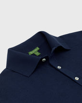 Rally Polo Sweater In Green Gold Stripe Cotton