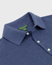 Textured Hyannis Polo Sweater In Worn Cotton Linen