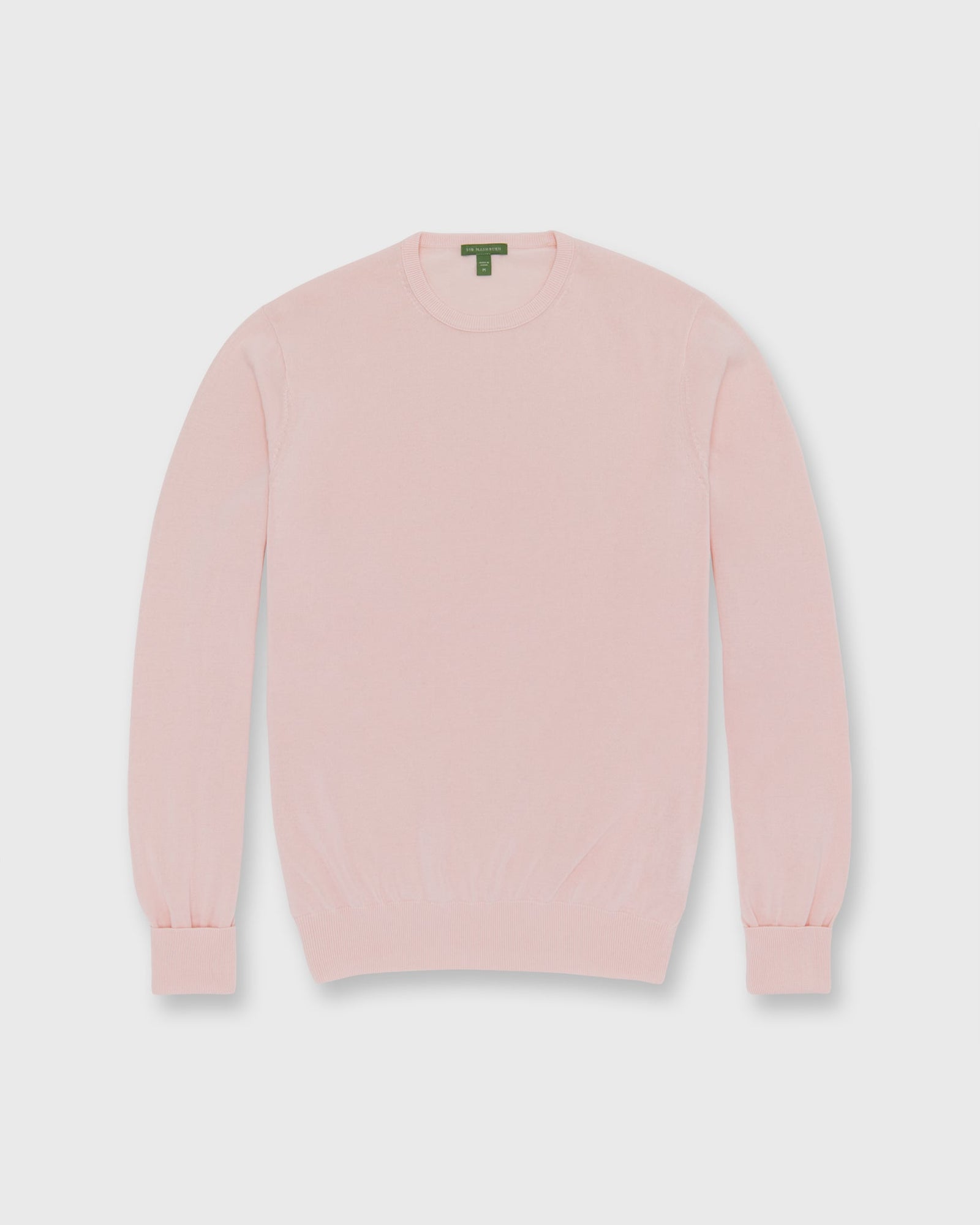 Crewneck Sweater In Pale Pink Ice Cotton
