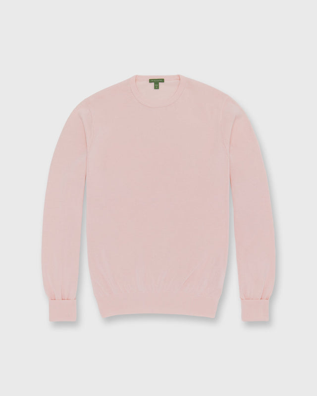 Crewneck Sweater In Pale Pink Ice Cotton