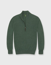 Fine Gauge Half Zip Sweater In Lovat Escorial Wool