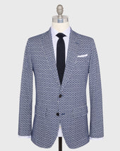 Butcher Jacket in Navy/Bone Jacquard