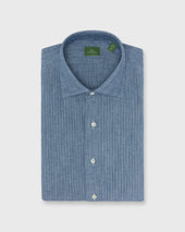 French Cuff Pleated Bib Front Tuxedo Shirt In Extra Light Washed
