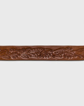 Hand Tooled Belt In Floral Leather