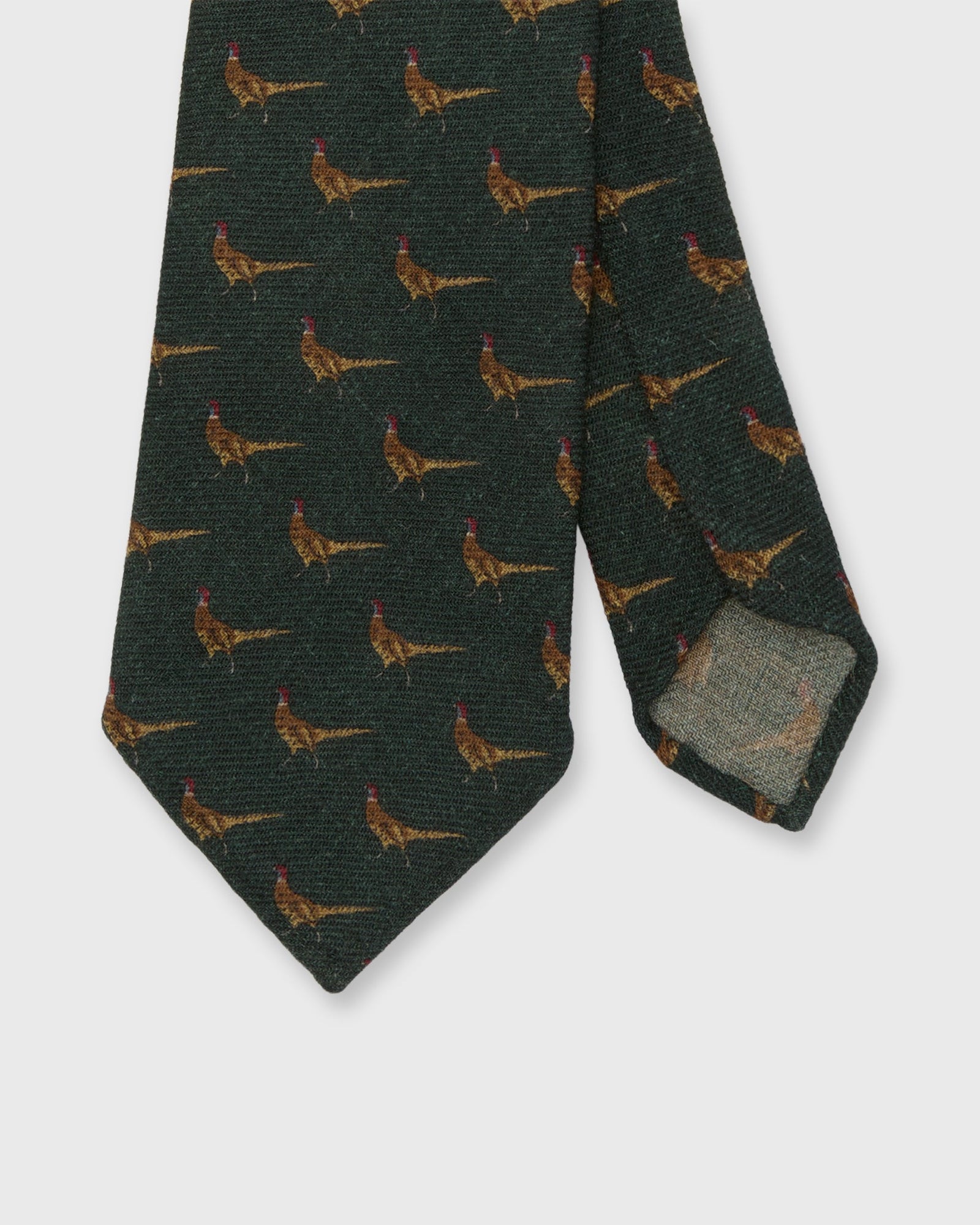 Wool Print Tie in Forest Pheasant
