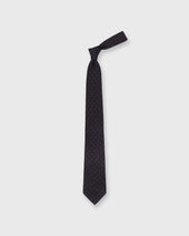 Wool Print Tie In Navy Red Steel Flower