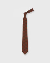 Wool Print Tie In Rust Fern Flower