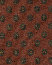Wool Print Tie In Rust Fern Flower
