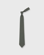 Silk Print Tie In Green Sky Orange Deco