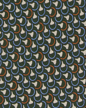 Silk Print Tie In Green Sky Orange Deco