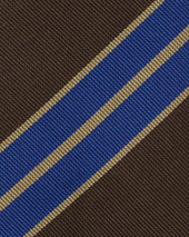 Silk Woven Tie In Purple Khaki Stripe