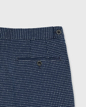 Side Tab Sport Trouser In White Dot Jacquard