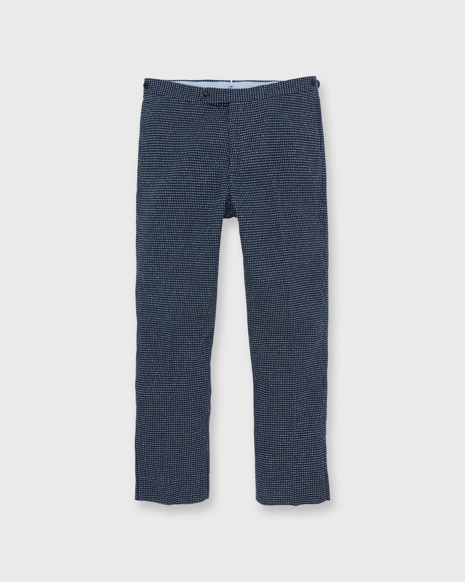 Side Tab Sport Trouser In White Dot Jacquard