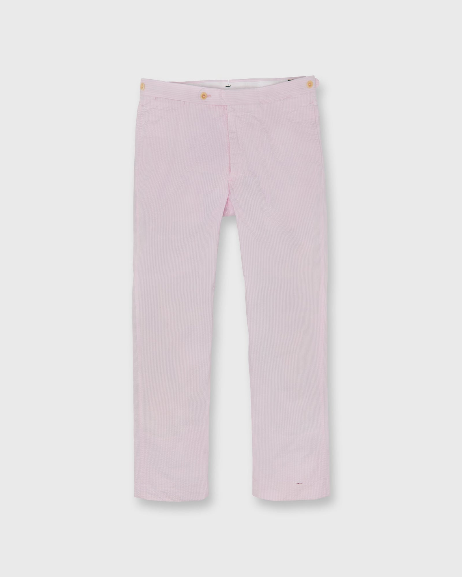 Side Tab Sport Trouser In Pink Seersucker