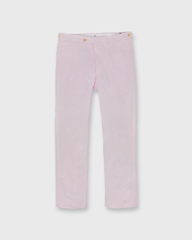 Side Tab Sport Trouser In Pink Seersucker