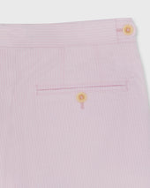 Side Tab Sport Trouser In Pink Seersucker