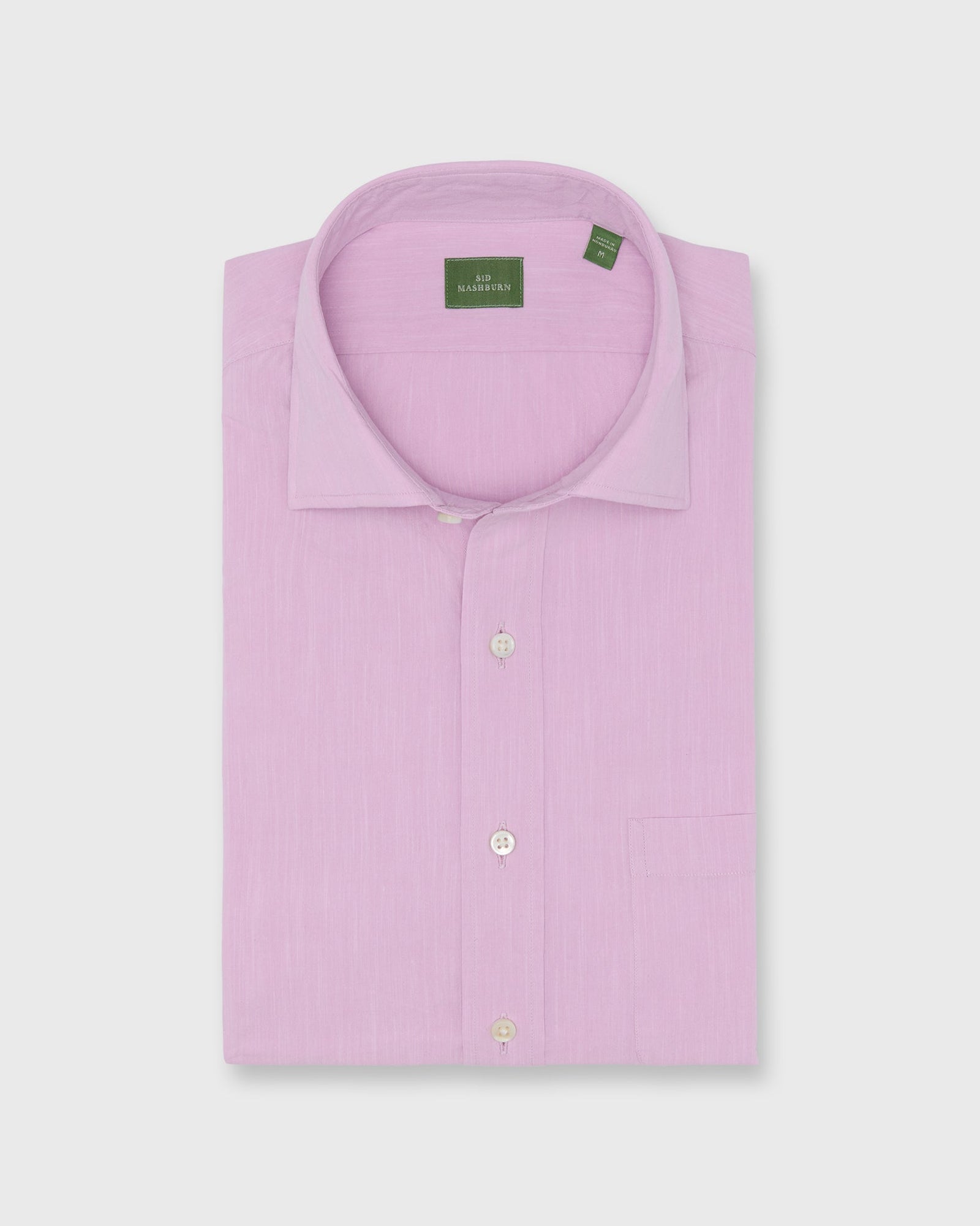 Spread Collar Sport Shirt In Orchid Salt Washed Chambray